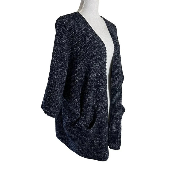 Universal Thread Blue Marled Cardigan Sweater Size Large Slouchy Open Duster Top - Picture 2 of 4